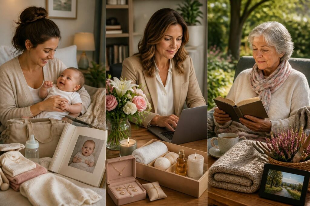 découvrez des idées cadeau personnalisées pour maman, adaptées à son âge et à ses nouveaux rôles, pour lui offrir un présent qui a du sens.