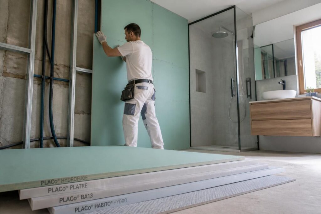 découvrez quel type de placo choisir pour votre salle de bain et apprenez comment le poser correctement pour une installation durable et résistante à l'humidité.
