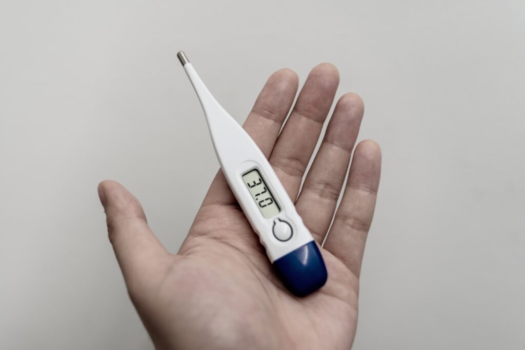 Temperature check during pandemic.