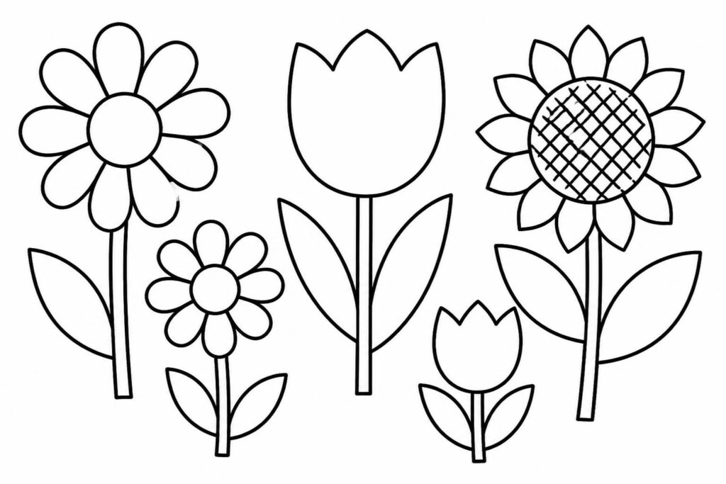 découvrez une sélection de coloriages de fleurs à imprimer, simples et adaptés aux enfants pour des moments créatifs et ludiques.