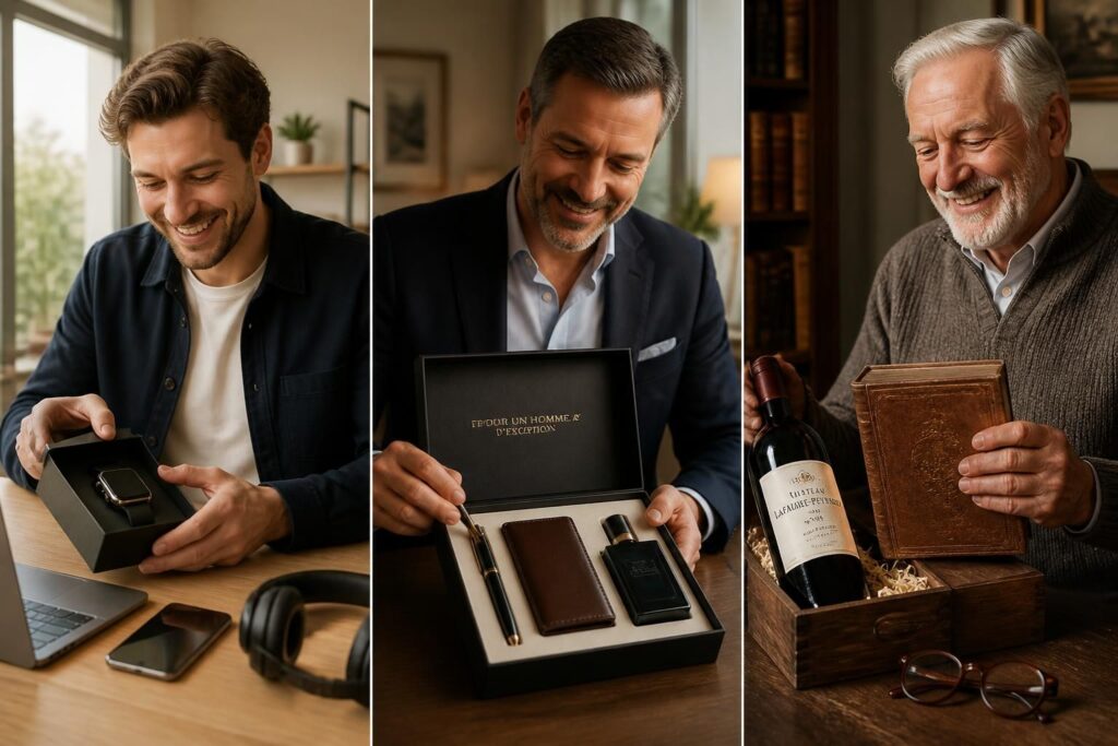 découvrez des idées cadeaux originales et adaptées pour les hommes de 30 à 70 ans, afin de trouver le présent parfait selon son âge et ses goûts.