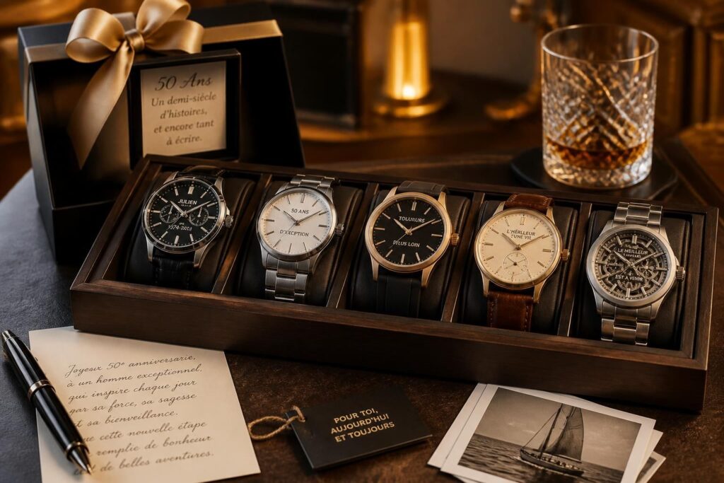 découvrez des idées de gros cadeaux pour un homme de 50 ans : montres élégantes, cadeaux personnalisés uniques et surprises marquantes pour célébrer cet anniversaire spécial.