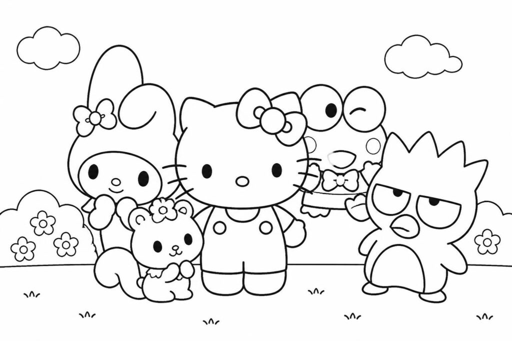 téléchargez gratuitement des dessins à imprimer de hello kitty et ses amis pour des heures de coloriage amusant et créatif.
