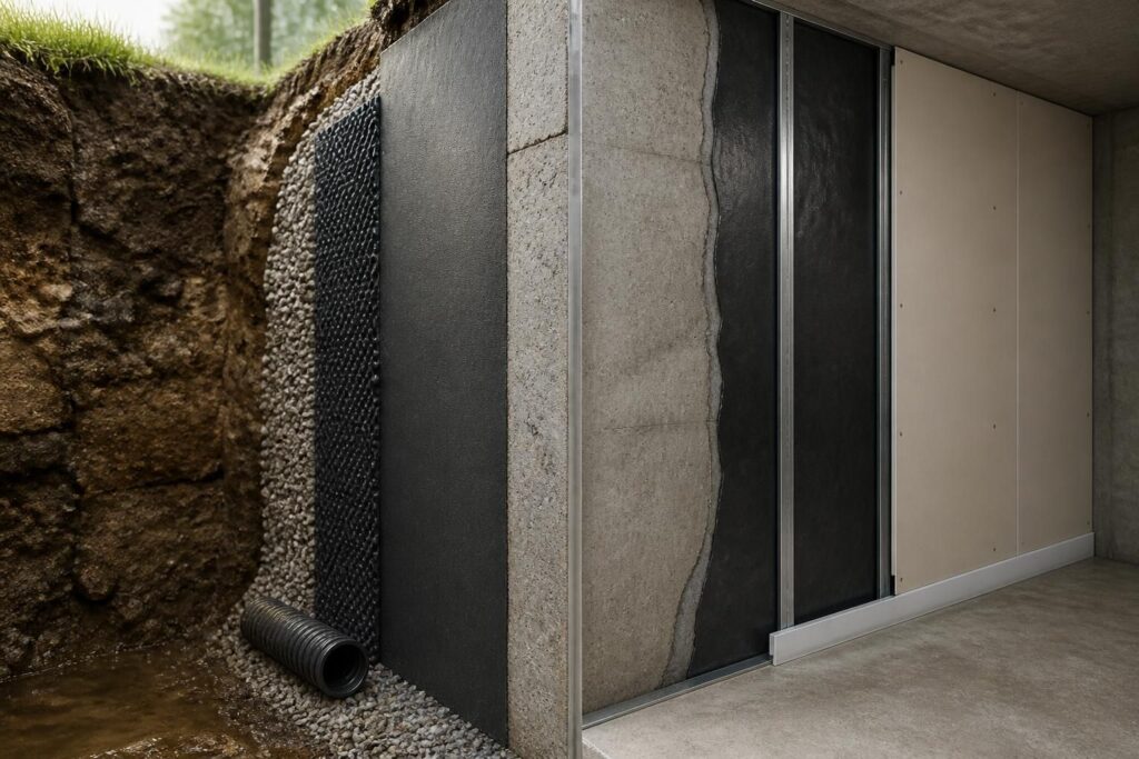 découvrez les solutions efficaces pour l'étanchéité des murs enterrés, avec des méthodes détaillées par l’intérieur et l’extérieur pour protéger durablement votre construction.