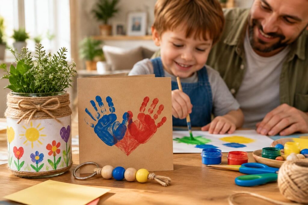 découvrez des idées de cadeaux faits main et diy à petit prix pour la fête des pères, faciles à réaliser avec bébé ou les enfants.