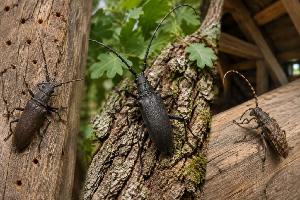 découvrez comment reconnaître le capricorne du bois, du chêne et de la charpente : signes d’infestation, dégâts et conseils pour protéger votre maison.